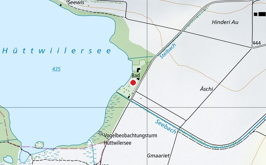 Karte mit dem Standort von Strandbad Hüttwilen (Sportanlage)