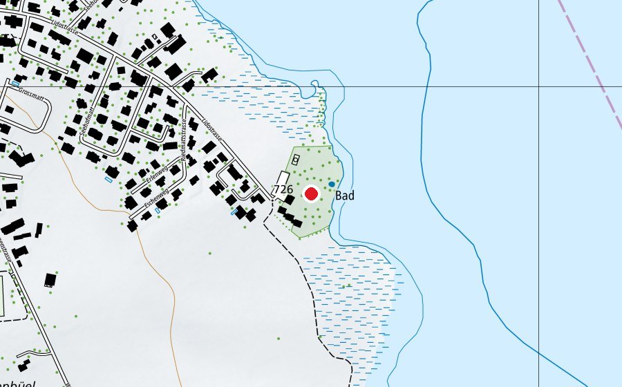 Map showing the location of Strandbad Lido (Sports centre)