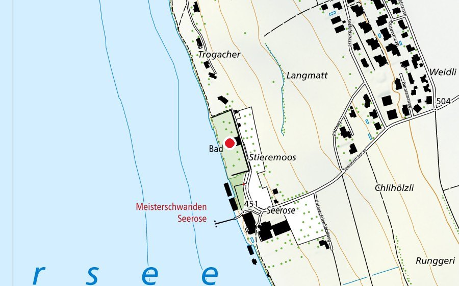 Carte indiquant l’emplacement de Strandbad Meisterschwanden (Centre sportif)