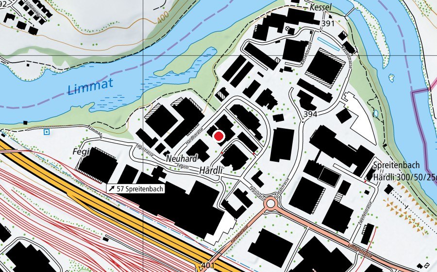 Mappa con la posizione di Swiss Shooting Range (Centro sportivo)