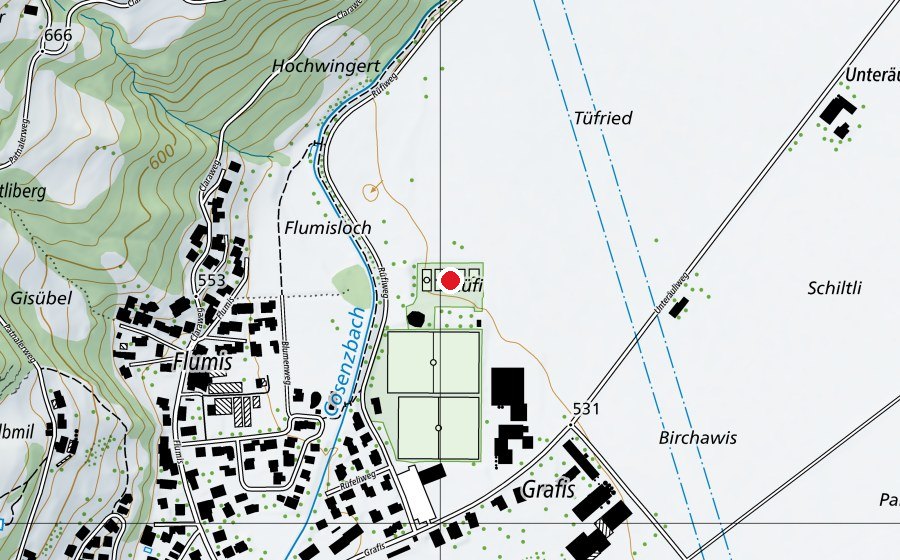 Map showing the location of TC Untervaz (Sports centre)