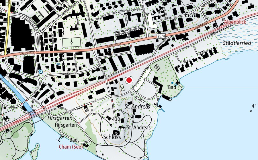 Mappa con la posizione di Tennis Club Cham (Centro sportivo)