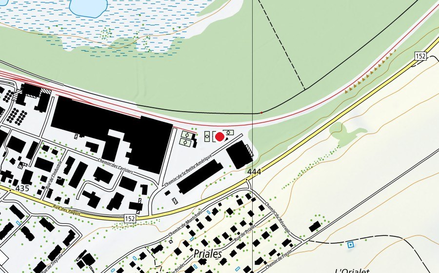 Mappa con la posizione di Tennis Club d'Yvonand (Centro sportivo)