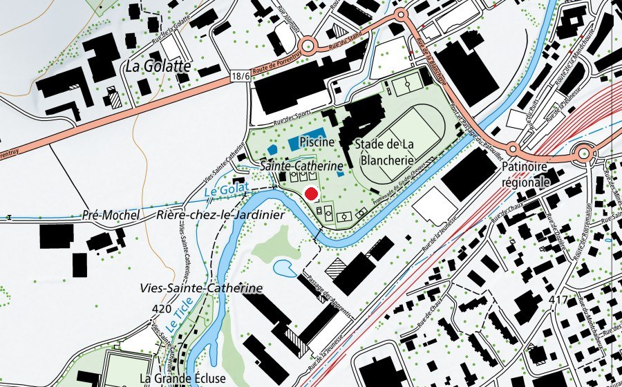 Mappa con la posizione di Tennis club Delémont (Centro sportivo)