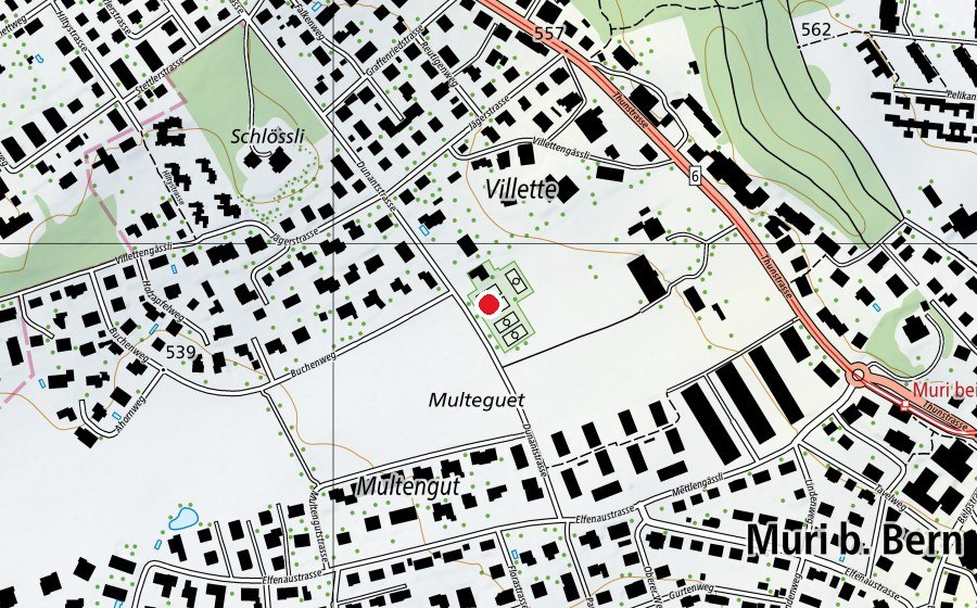 Carte indiquant l’emplacement de Tennis Club Muri Gümligen (Centre sportif)