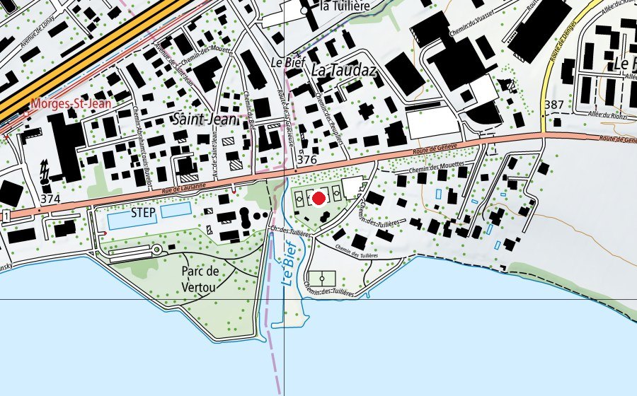 Map showing the location of Tennis Club Préverenges (Sports centre)