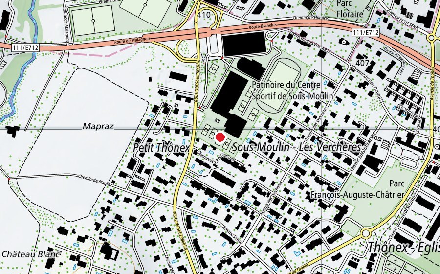 Mappa con la posizione di Tennis Club Trois Chêne (Centro sportivo)