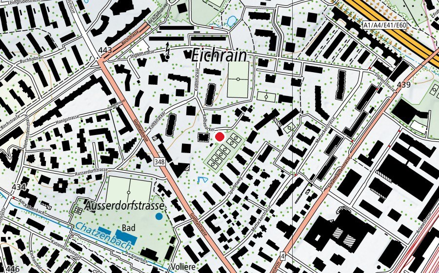 Mappa con la posizione di Tennis Clubhaus (Centro sportivo)