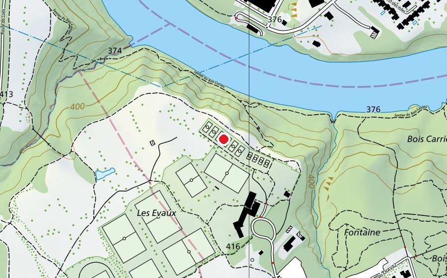 Map showing the location of Tennis des Evaux (Sports centre)