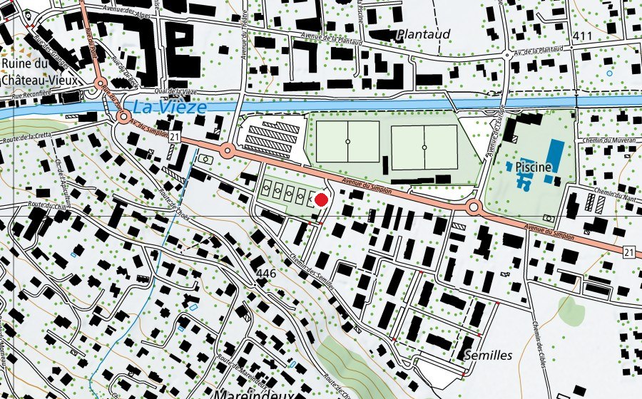 Carte indiquant l’emplacement de Tennis (Centre sportif)