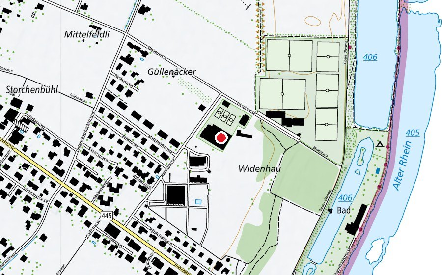 Mappa con la posizione di Tennis & Squash Center (Centro sportivo)