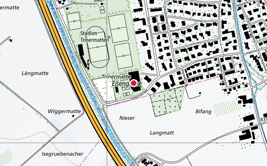 Map showing the location of Tennis & Squash Center Zofingen (Sports centre)