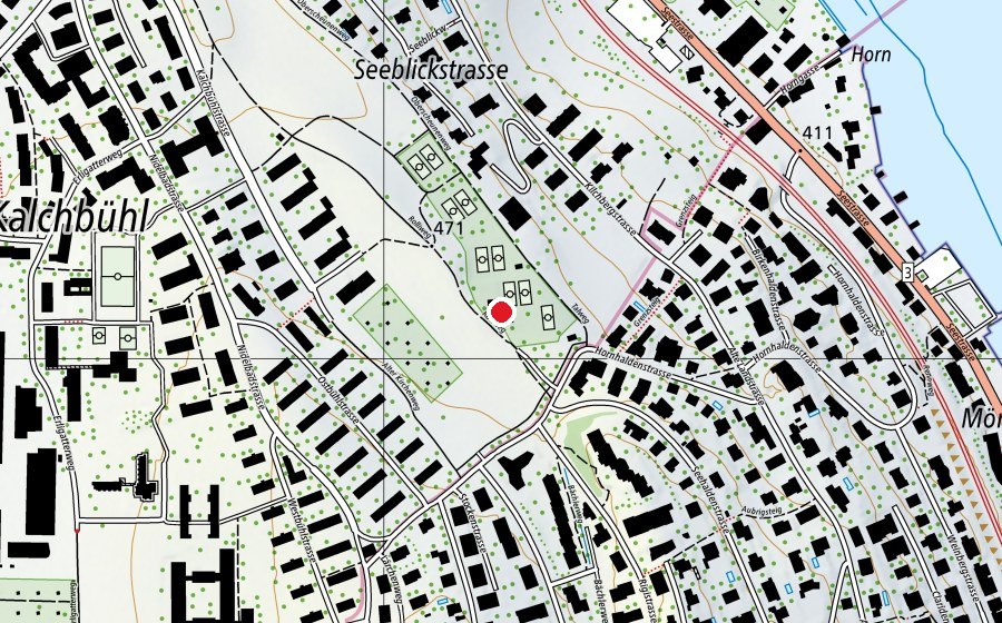 Carte indiquant l’emplacement de Tennisanlage Seeblick (Centre sportif)