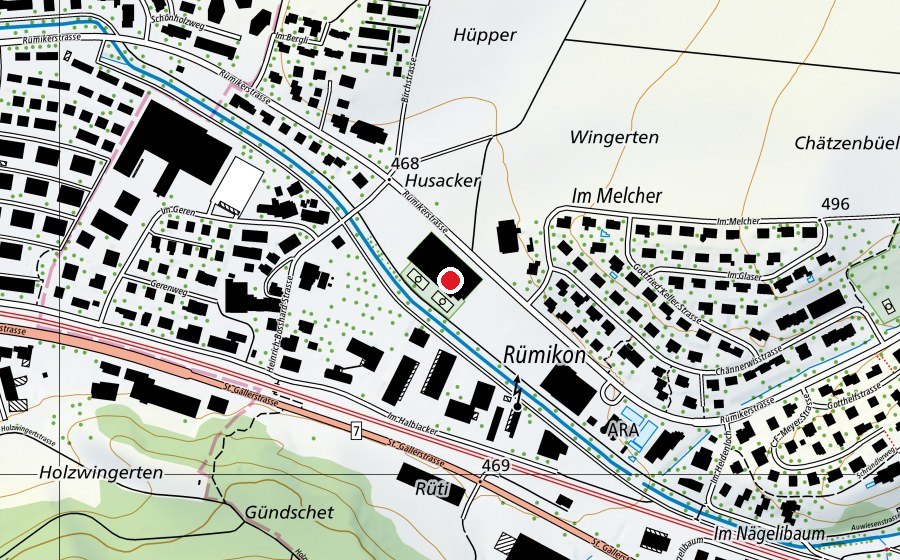 Carte indiquant l’emplacement de TennisArena (Centre sportif)