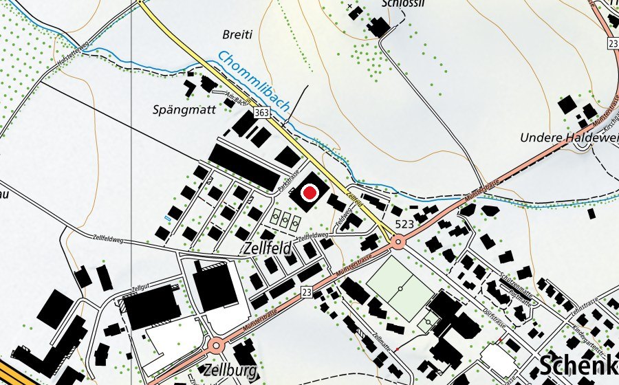 Map showing the location of Tenniscenter Schenkon (Sports centre)
