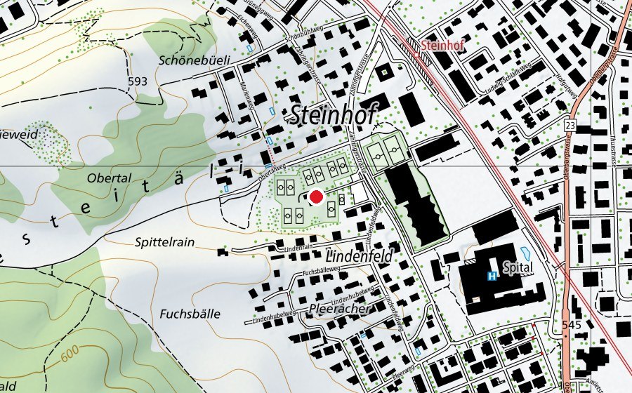 Karte mit dem Standort von Tennisclub Burgdorf (Sportanlage)