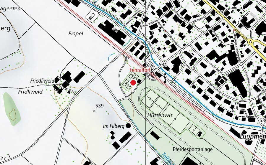 Map showing the location of Tennisclub Fehraltorf (Sports centre)