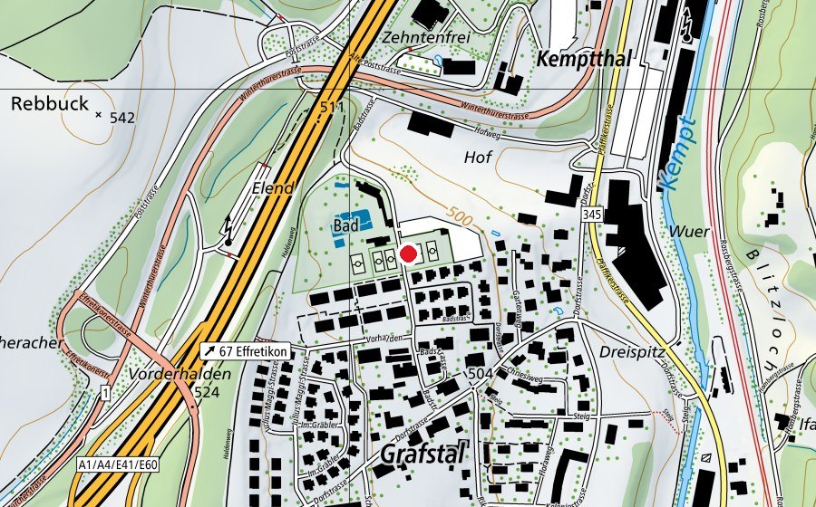 Carte indiquant l’emplacement de Tennisclub Grafstal (Centre sportif)