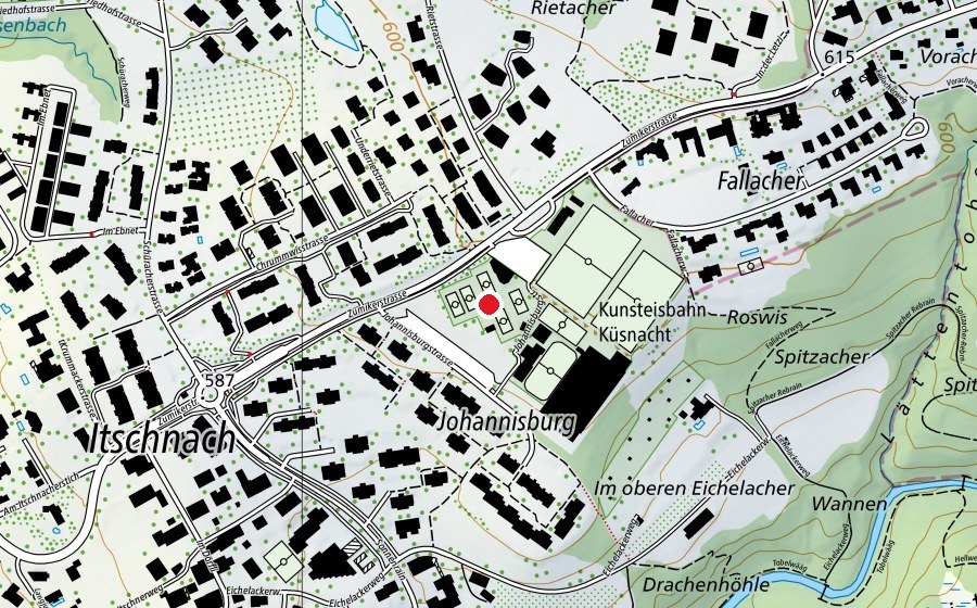 Map showing the location of Tennisclub Itschnach (Sports centre)