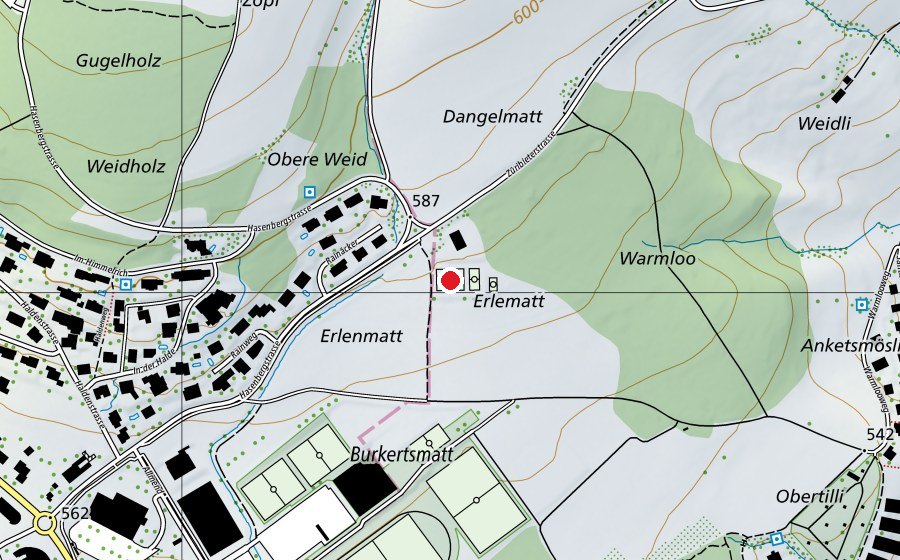 Carte indiquant l’emplacement de Tennisclub Mutschellen (Centre sportif)