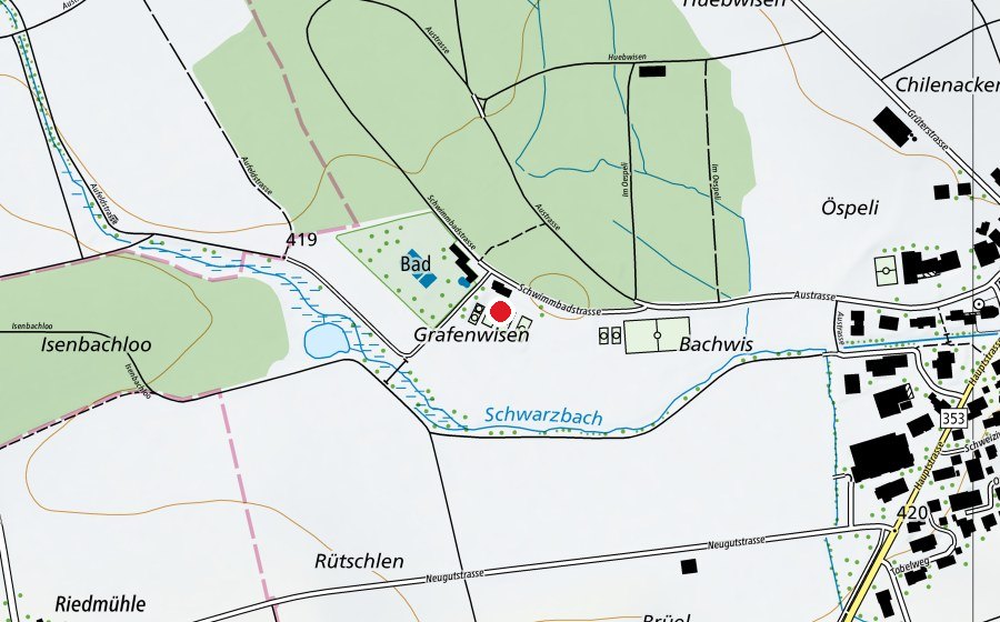 Carte indiquant l’emplacement de Tennisclub Rickenbach ZH (Centre sportif)