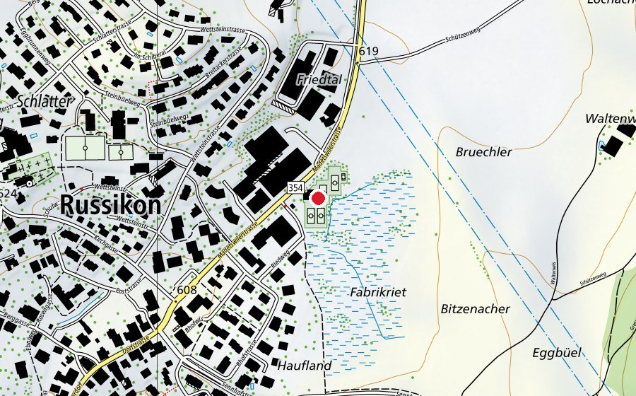 Carte indiquant l’emplacement de Tennisclub Russikon (Centre sportif)