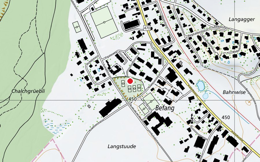 Carte indiquant l’emplacement de Tennisclub Sulgen (Centre sportif)