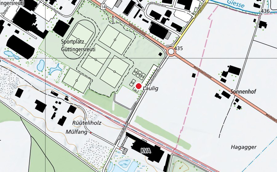 Mappa con la posizione di Tennisclub Weinfelden (Centro sportivo)