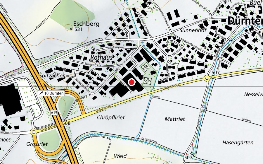 Carte indiquant l’emplacement de Tennishalle Dürnten (Centre sportif)