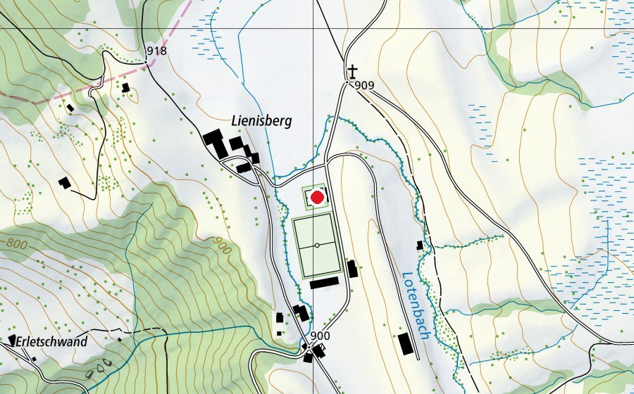 Carte indiquant l’emplacement de Tennisplatz Walchwil (Centre sportif)