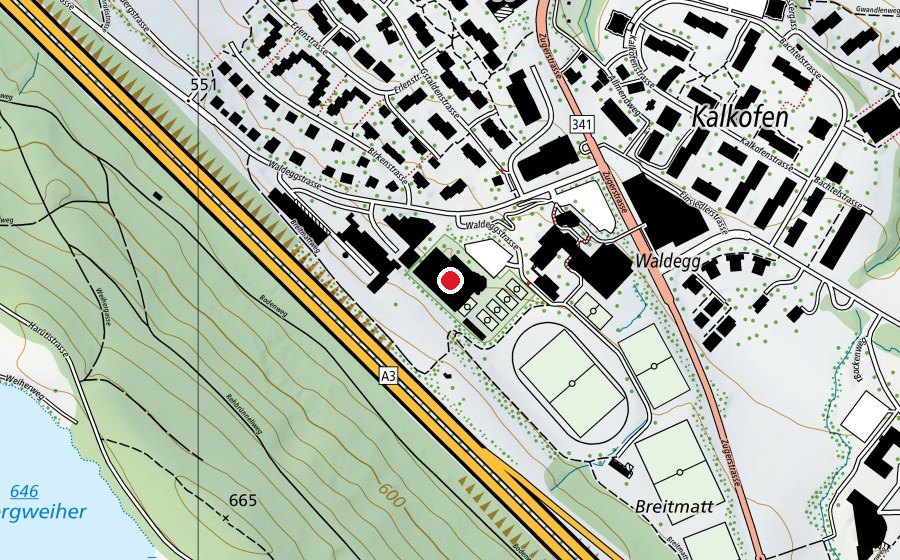 Karte mit dem Standort von Tenniszentrum Horgen (Sportanlage)