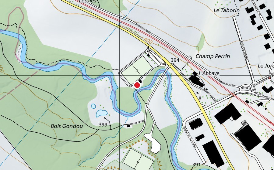 Mappa con la posizione di Terrain des Iles (Centro sportivo)