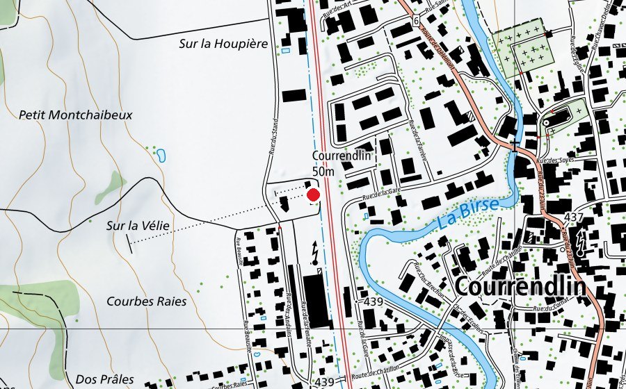 Carte indiquant l’emplacement de Tir Petit Calibre (Centre sportif)