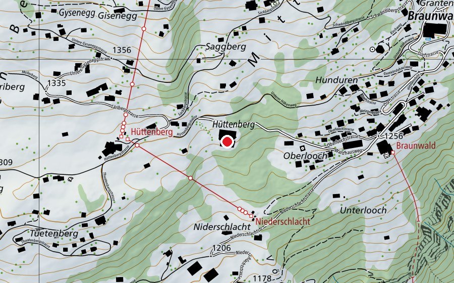 Carte indiquant l’emplacement de Tödihalle (Centre sportif)