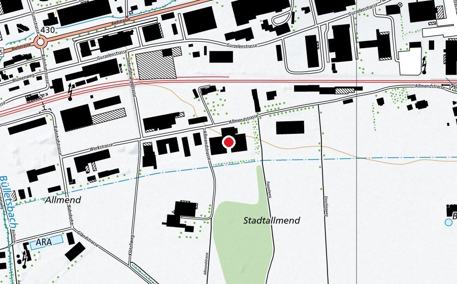 Map showing the location of TOP Tennis und Squash Center (Sports centre)