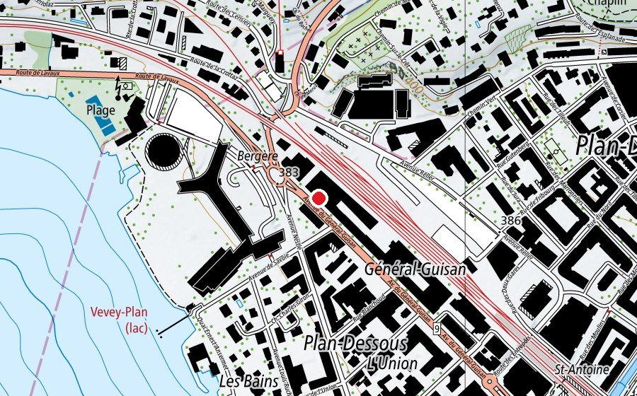 Carte indiquant l’emplacement de TOTEM Escalade (Centre sportif)