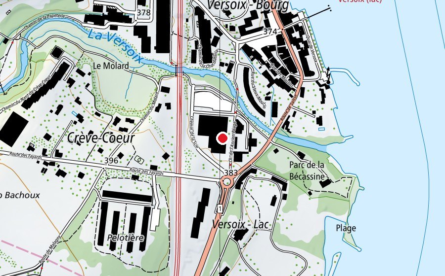 Map showing the location of Totem Versoix (Sports centre)