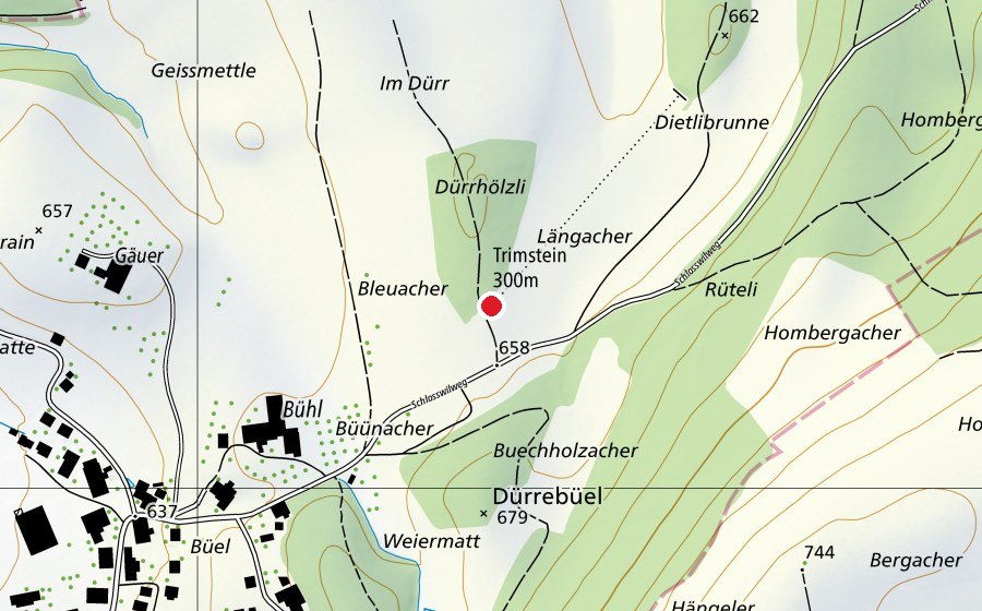 Mappa con la posizione di Trimstein 300 m (Centro sportivo)