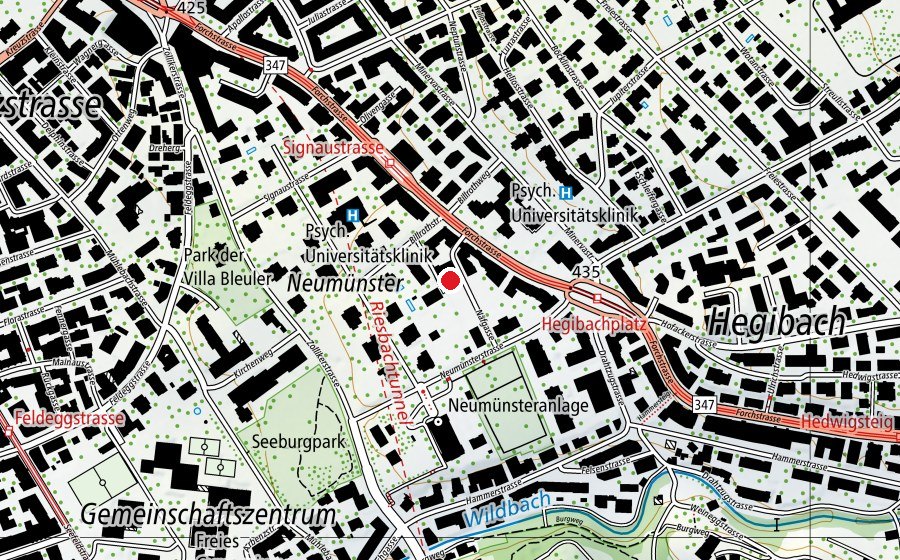Map showing the location of Turn-/Sporthalle Neumünster (Sports centre)