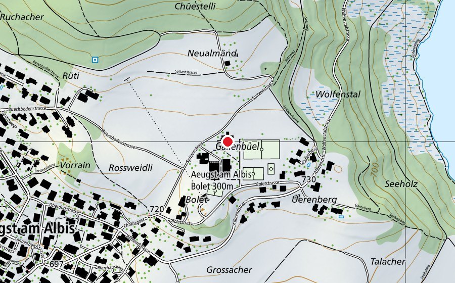 Map showing the location of Turnhalle (Sports centre)