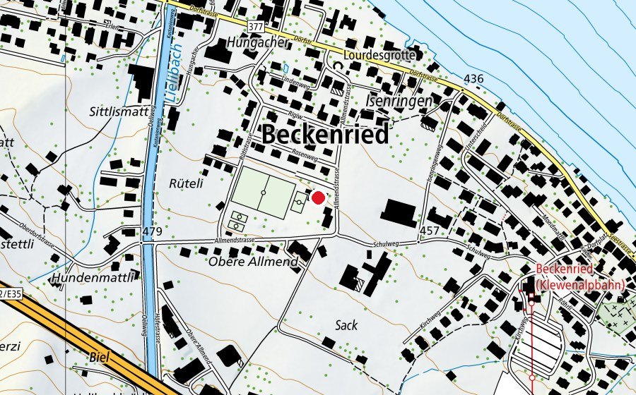 Mappa con la posizione di Turnhalle Allmend (Centro sportivo)