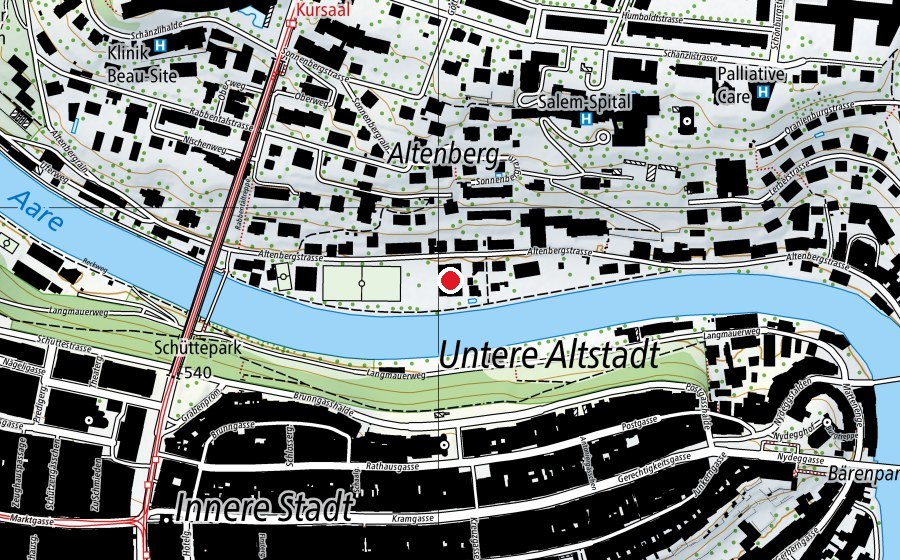 Mappa con la posizione di Turnhalle Altenberg (Centro sportivo)