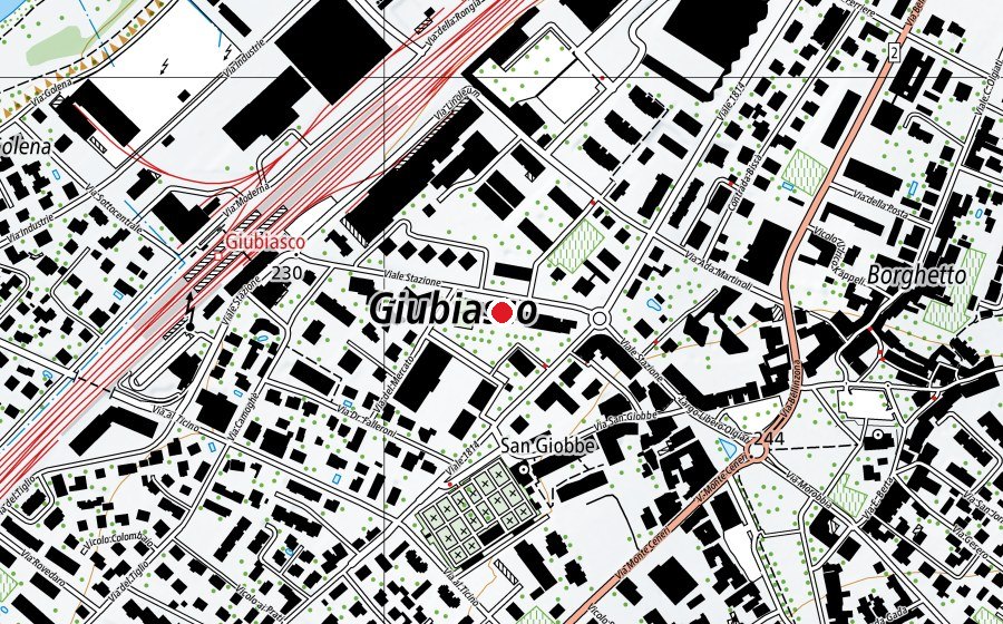 Map showing the location of Turnhalle (Sports centre)