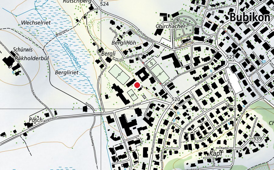 Mappa con la posizione di Turnhalle Bergli (Centro sportivo)