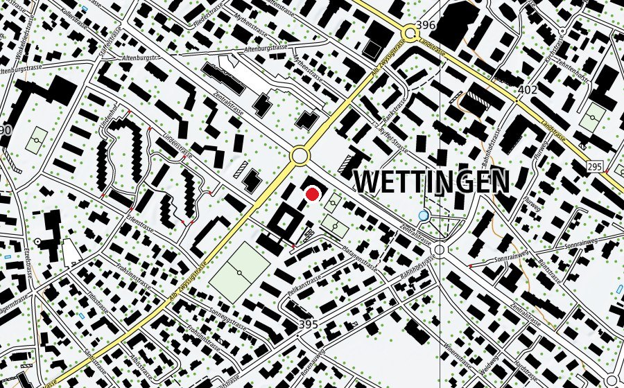 Mappa con la posizione di Turnhalle Bezirksschule Wettingen (Centro sportivo)