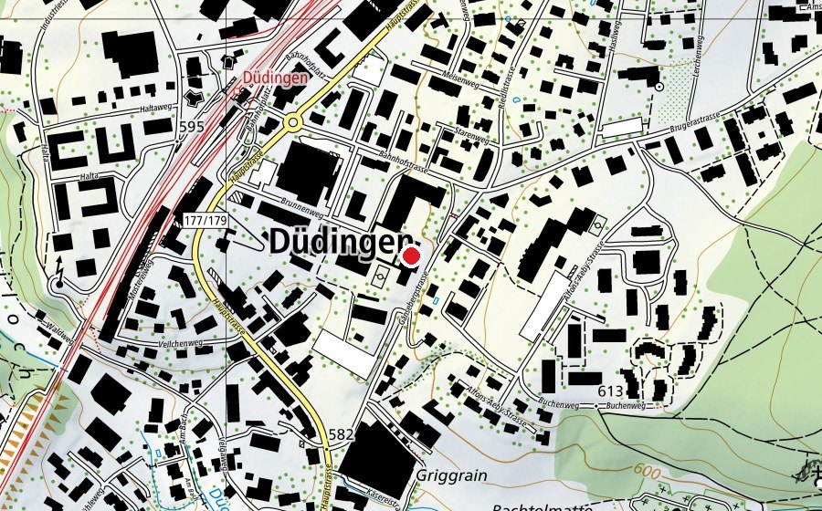 Map showing the location of Turnhalle Brunnenhof (Sports centre)