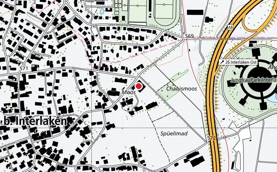 Mappa con la posizione di Turnhalle Chabismoos (Centro sportivo)