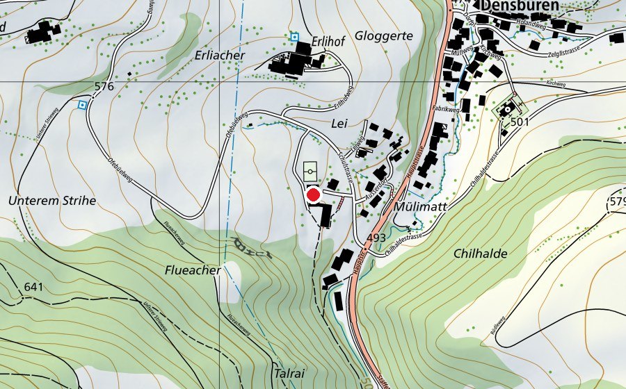 Map showing the location of Turnhalle Densbüren (Sports centre)