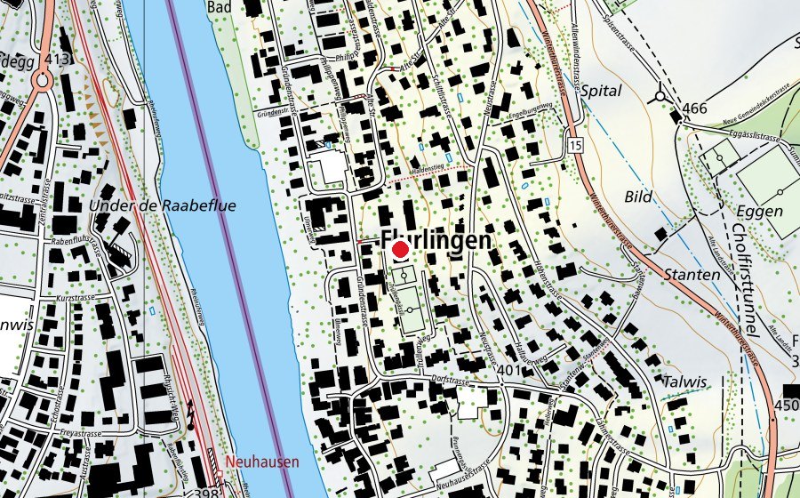 Mappa con la posizione di Turnhalle Flurlingen (Centro sportivo)