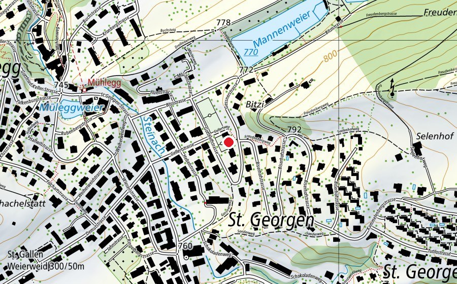 Carte indiquant l’emplacement de Turnhalle Gotthelfstrasse (Centre sportif)